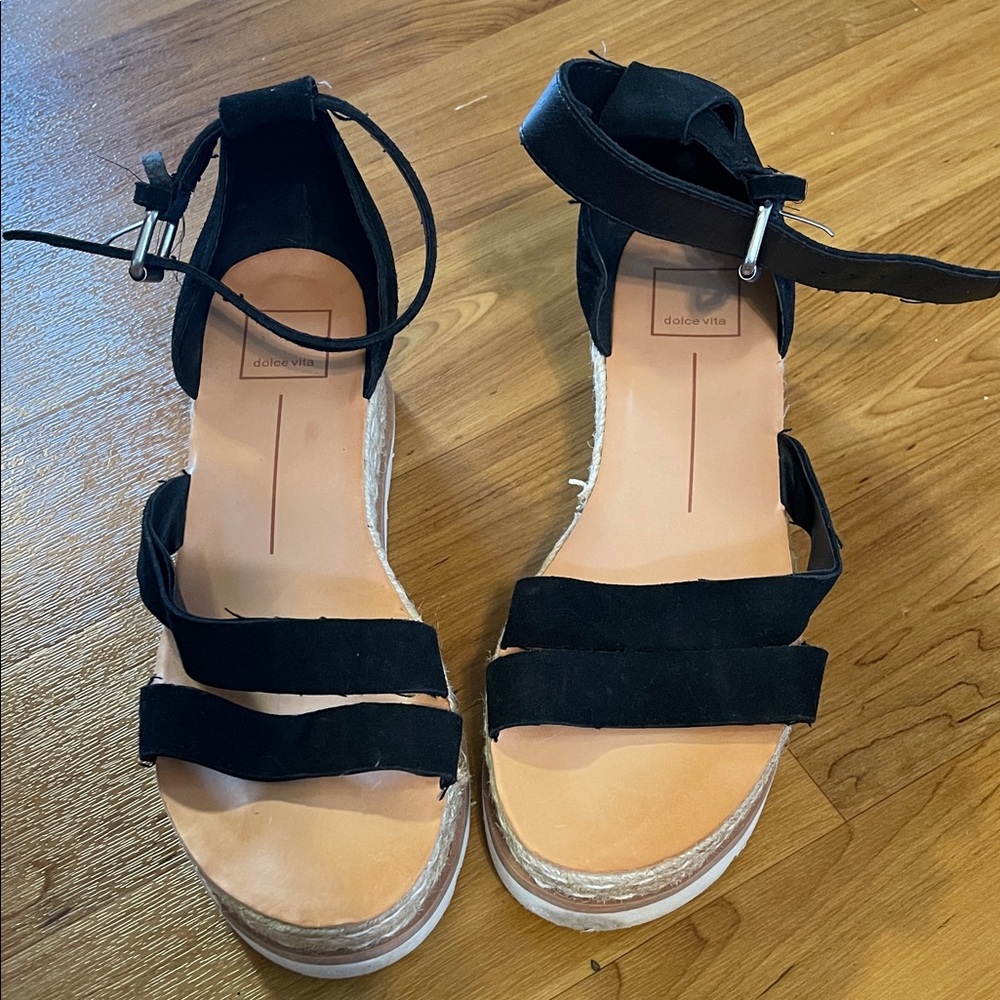 Dolce Vita Black Espadrille Sandals
